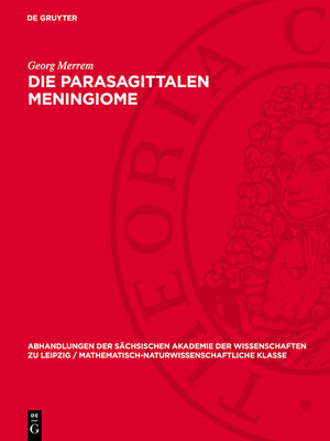 cover image of Die parasagittalen Meningiome